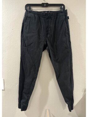 Hollister black men's jogger pants with an elastic drawstring waist cuffed hems